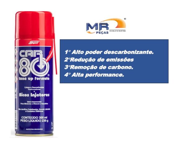 CAR 80 LIMPA E DESCARBONIZA BICO INJETOR/CARBURADOR 300ML/230G - Imagem 2